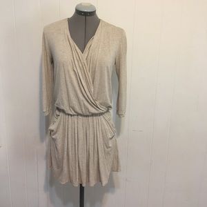 Mason beige 3/4 sleeve mini dress